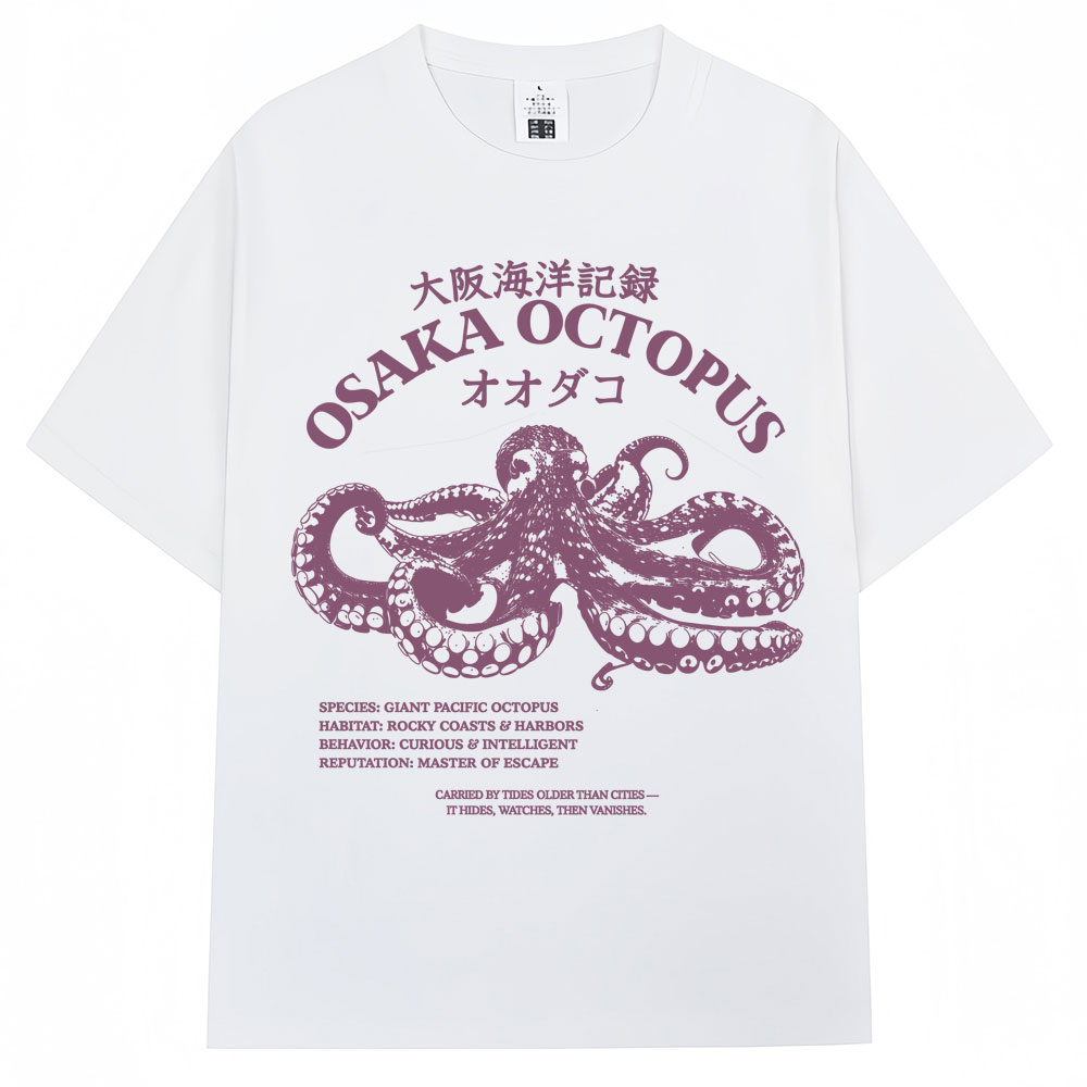 Japanese Man Lifestyle - Japoński styl Osaka Octopus T-shirt męski