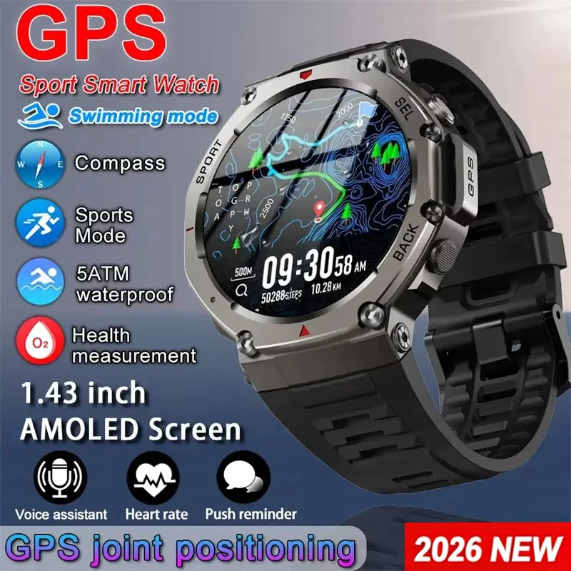 Japanese Lifestyle Called - Męski Smartwatch GPS AMOLED z ekranem